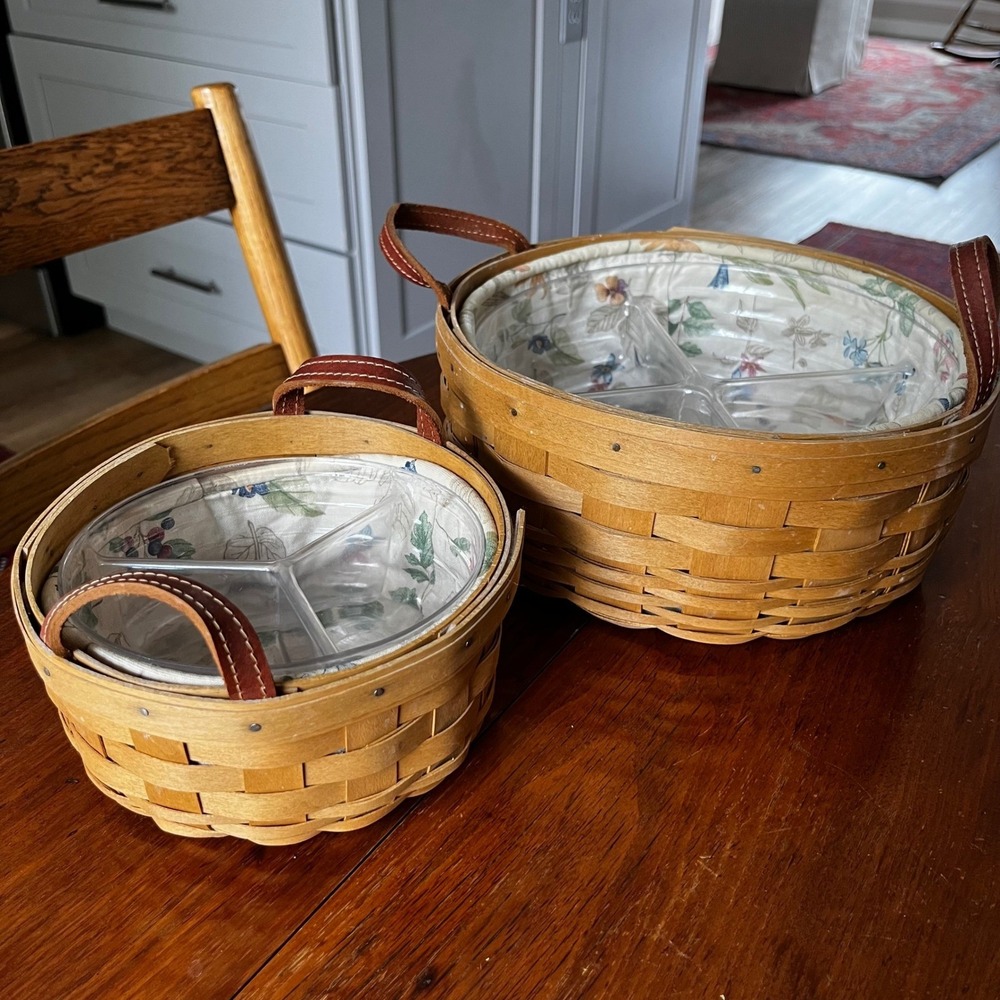 Vintage Longaberger Handwoven Basket Set